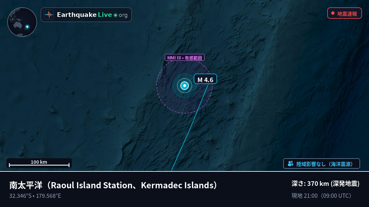 南太平洋 (Kermadec Islands)