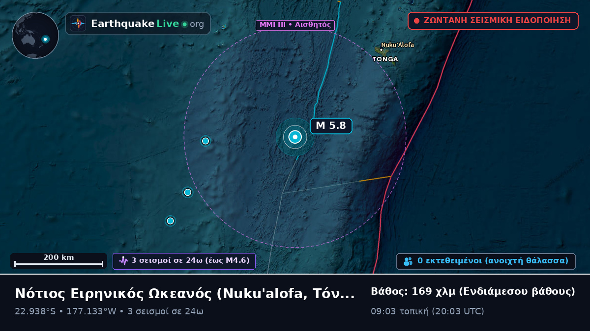 Νότιος Ειρηνικός Ωκεανός (Τόνγκα)