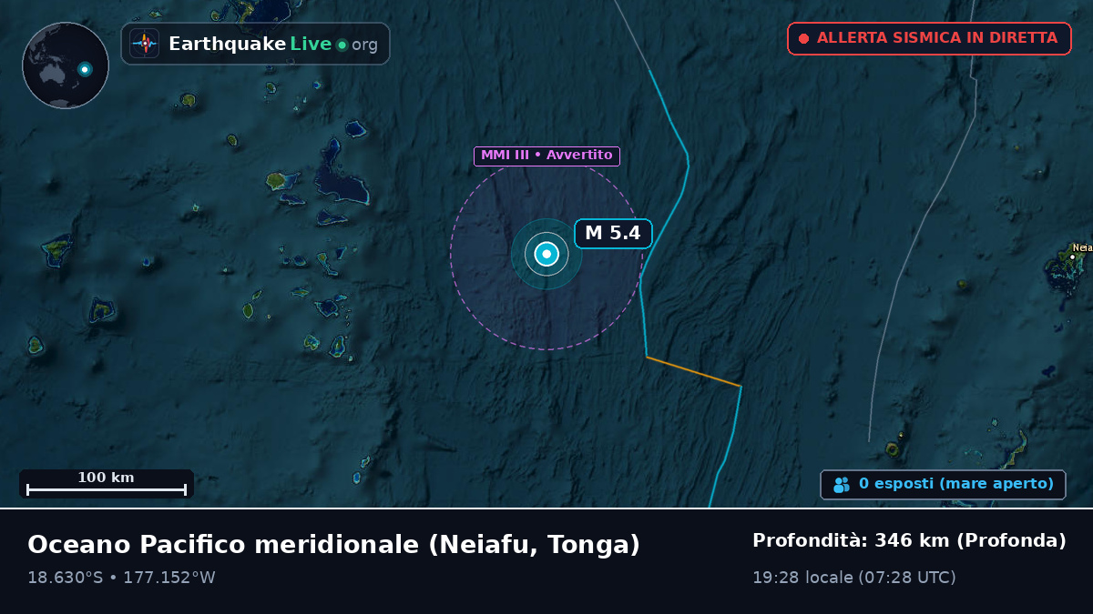 Oceano Pacifico meridionale (Tonga)