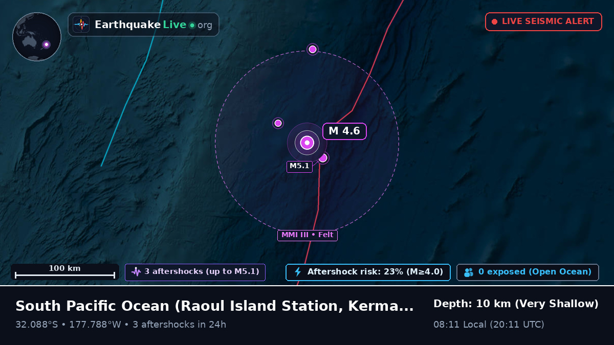 South Pacific Ocean (Kermadec Islands)