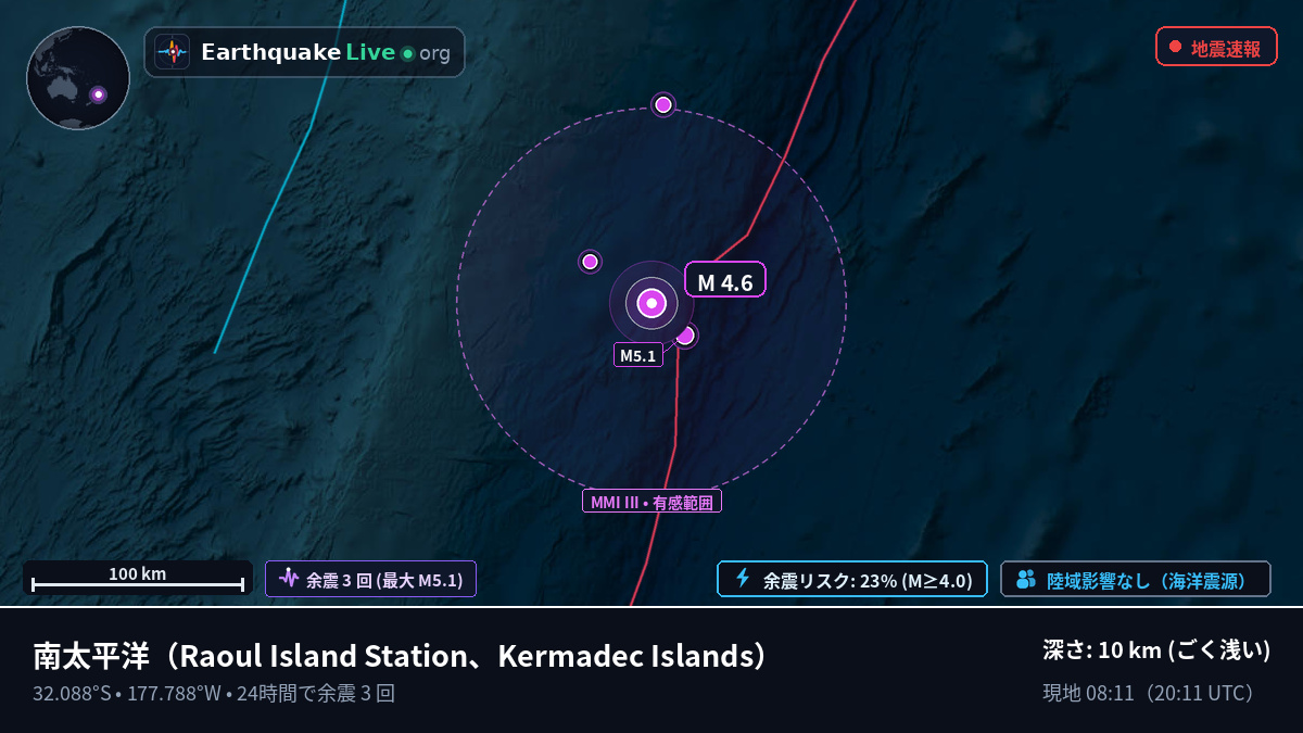南太平洋 (Kermadec Islands)