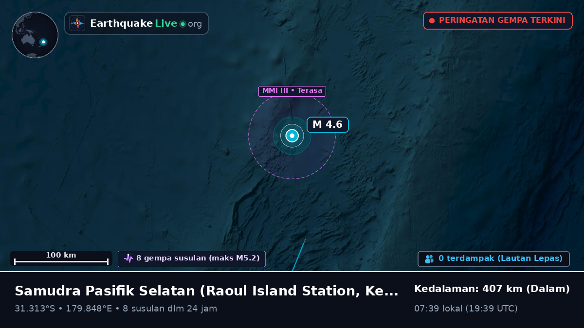 Samudra Pasifik Selatan (Kermadec Islands)
