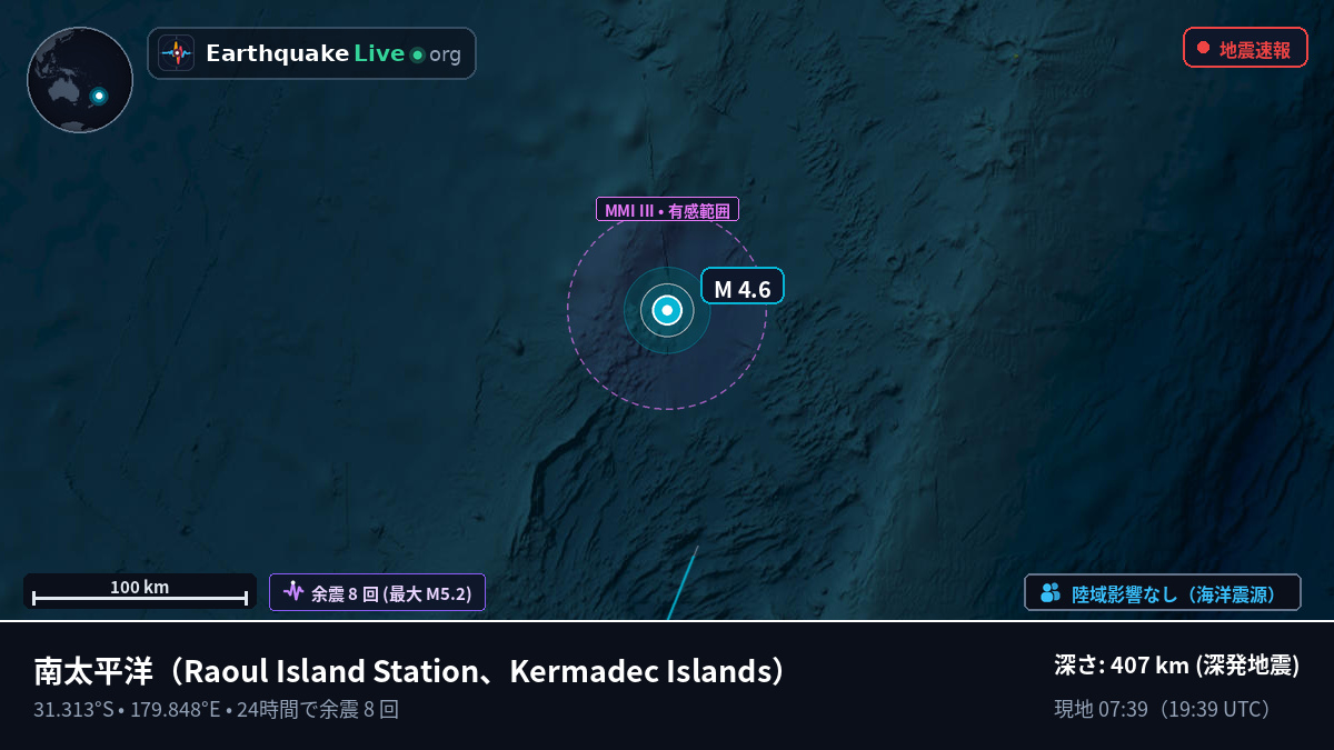 南太平洋 (Kermadec Islands)