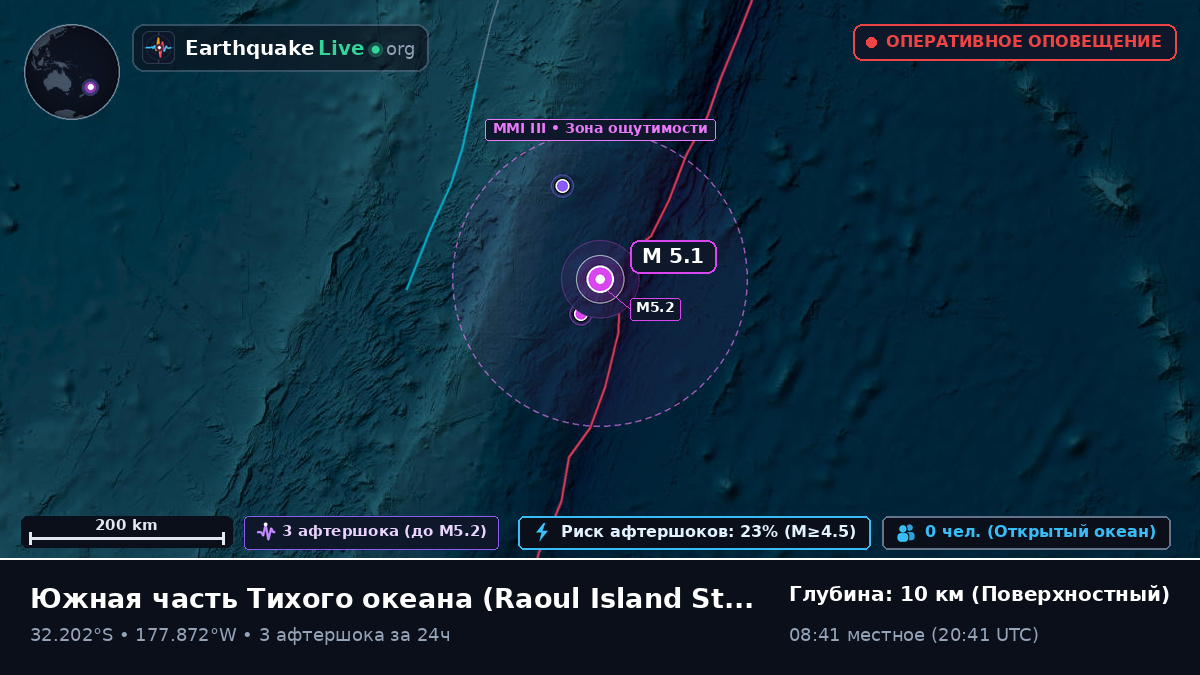 Южная часть Тихого океана (Kermadec Islands)
