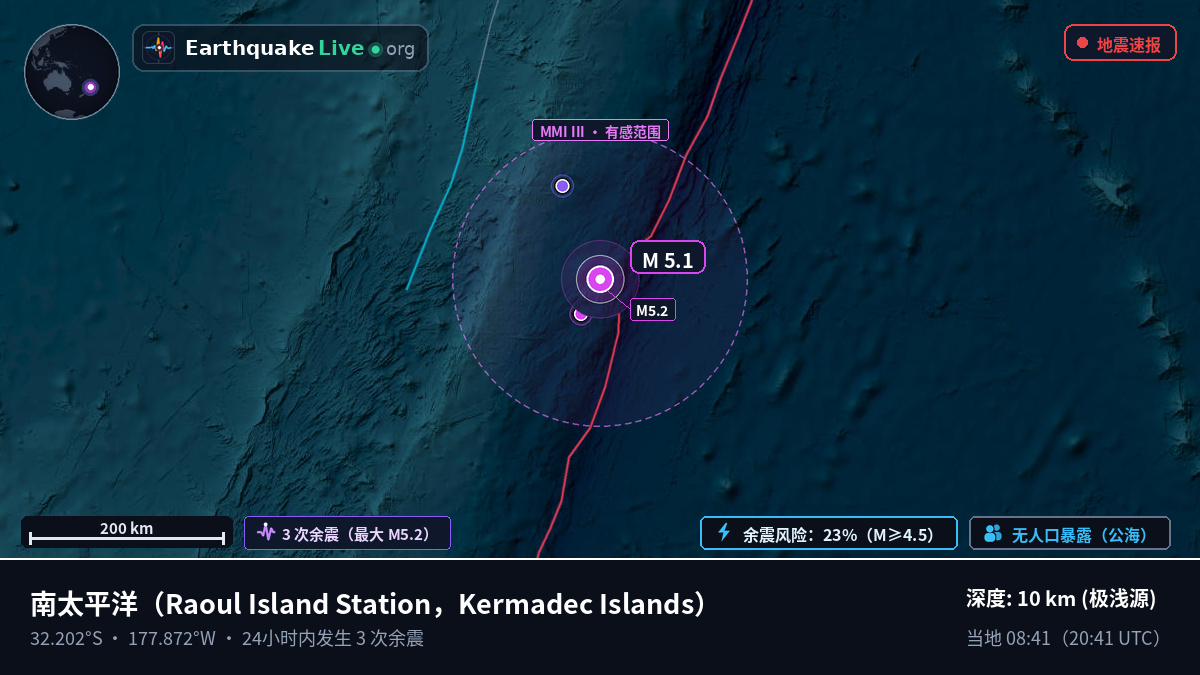 南太平洋 (Kermadec Islands)