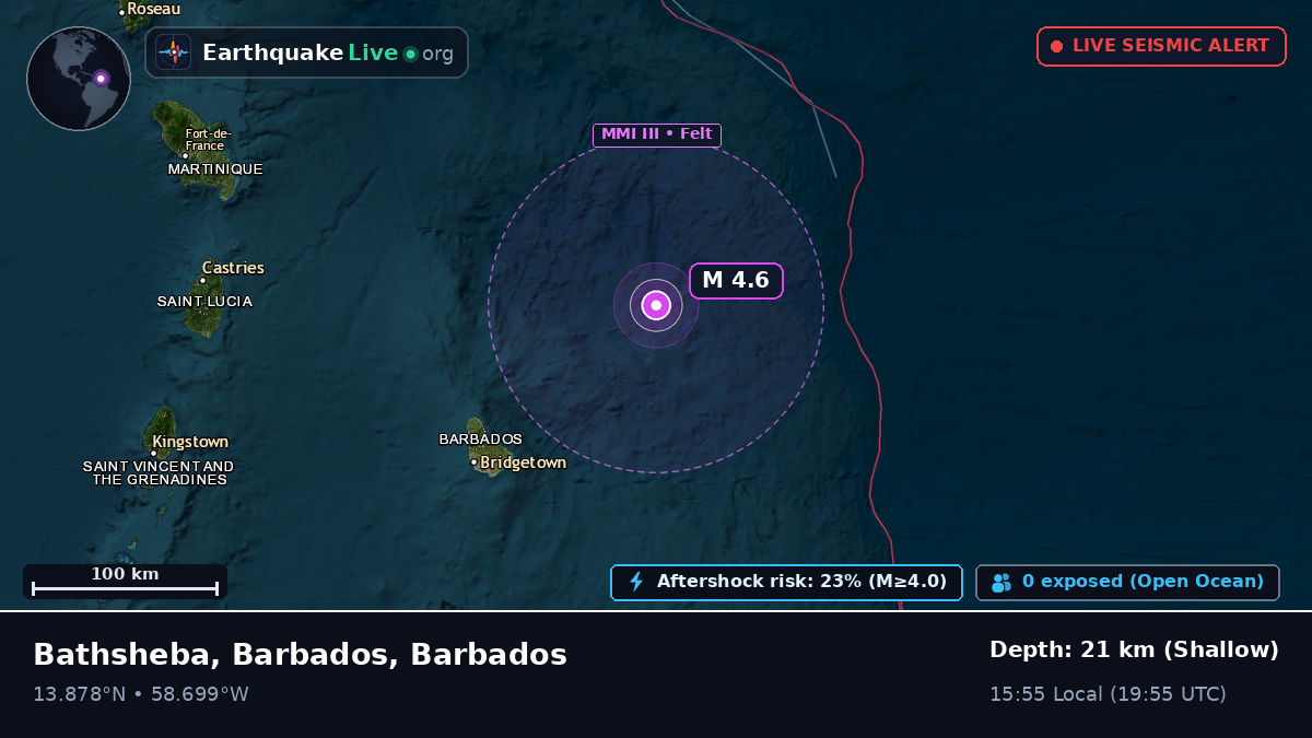 Off the coast of Bridgetown, Barbados