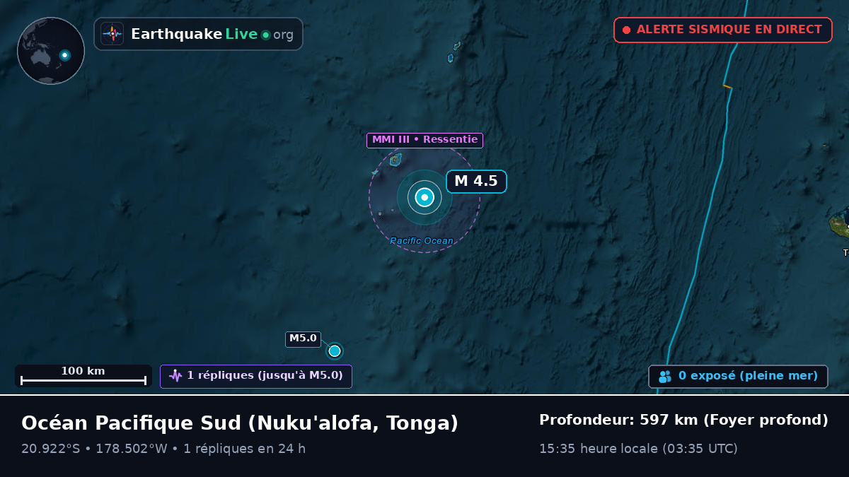 Océan Pacifique Sud (Tonga)
