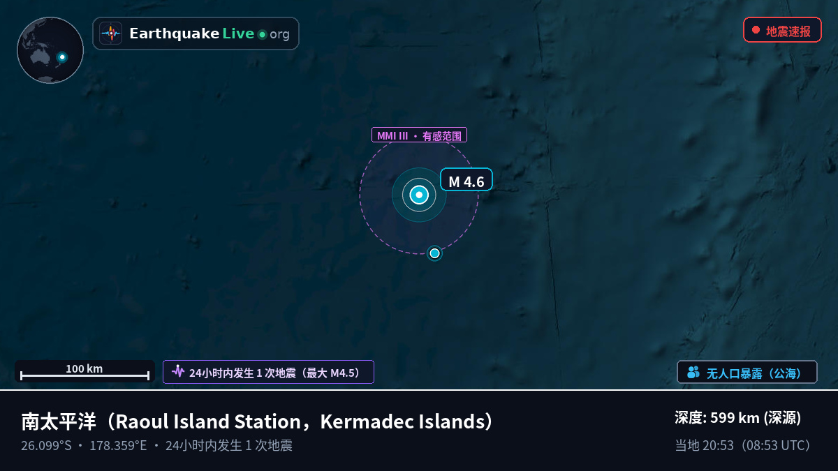 南太平洋 (Kermadec Islands)