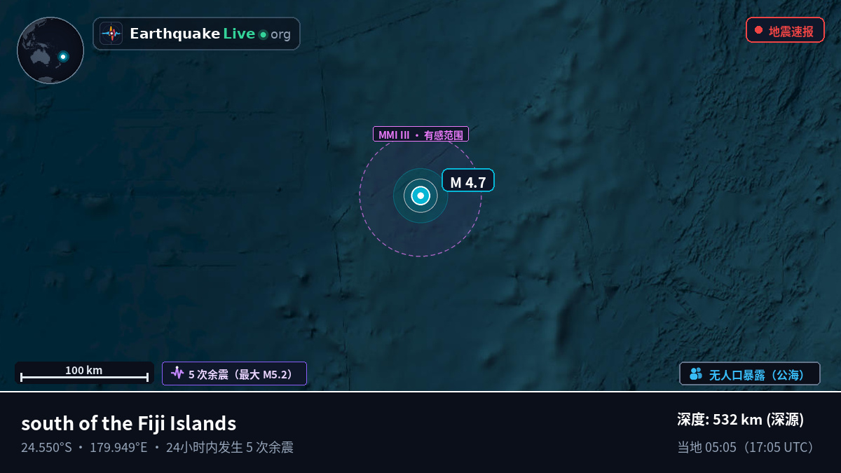 南太平洋 (Kermadec Islands)