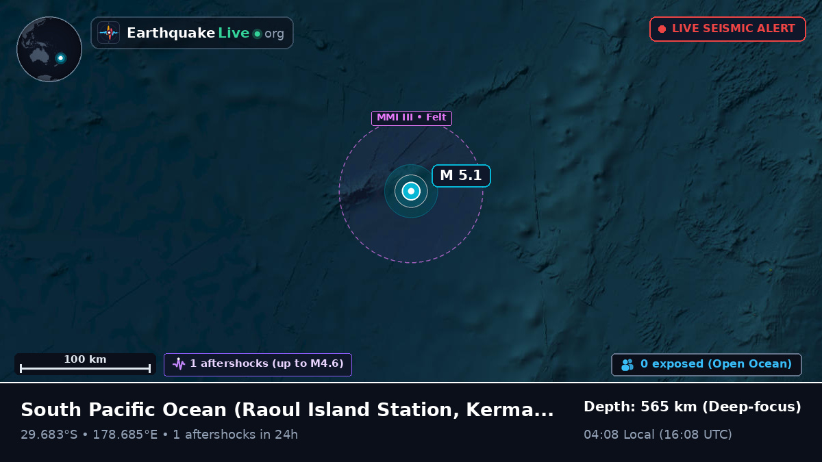 South Pacific Ocean (Kermadec Islands)