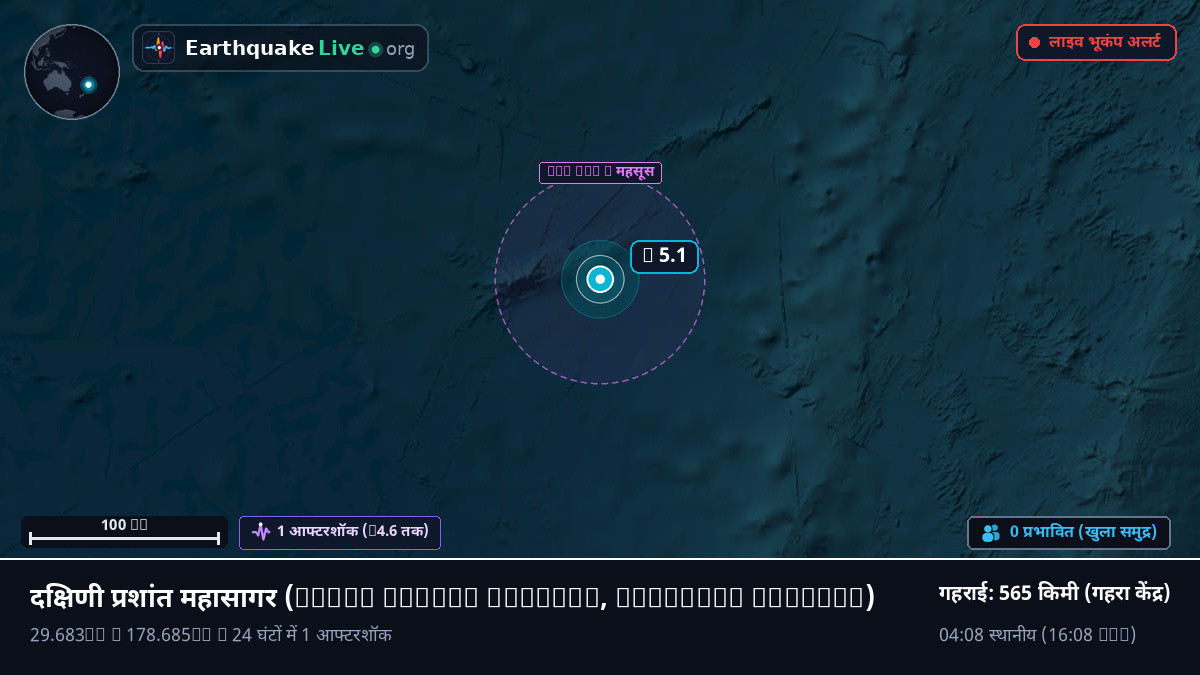 दक्षिणी प्रशांत महासागर (Kermadec Islands)