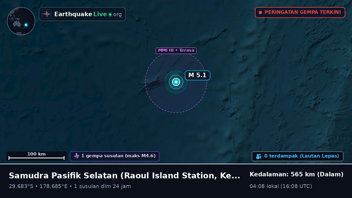 Samudra Pasifik Selatan (Kermadec Islands)
