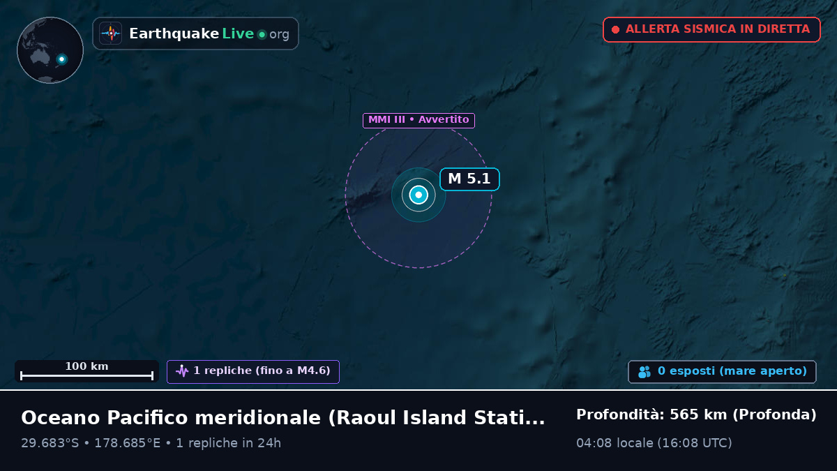 Oceano Pacifico meridionale (Kermadec Islands)