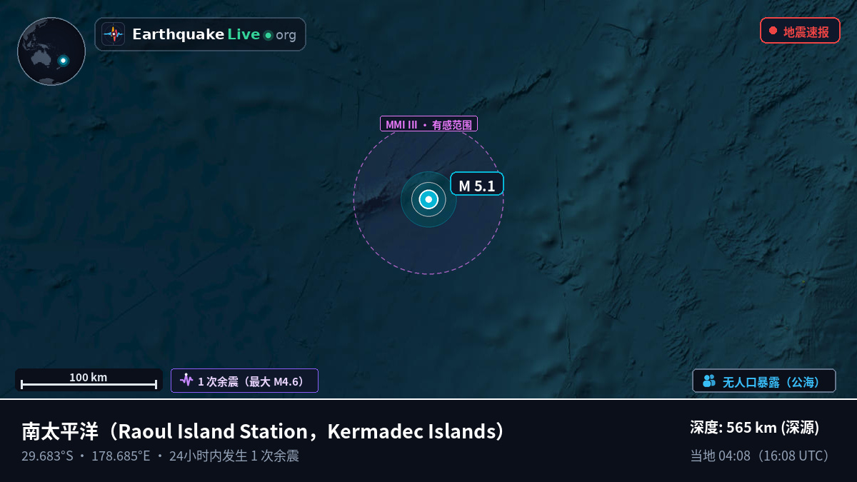 南太平洋 (Kermadec Islands)