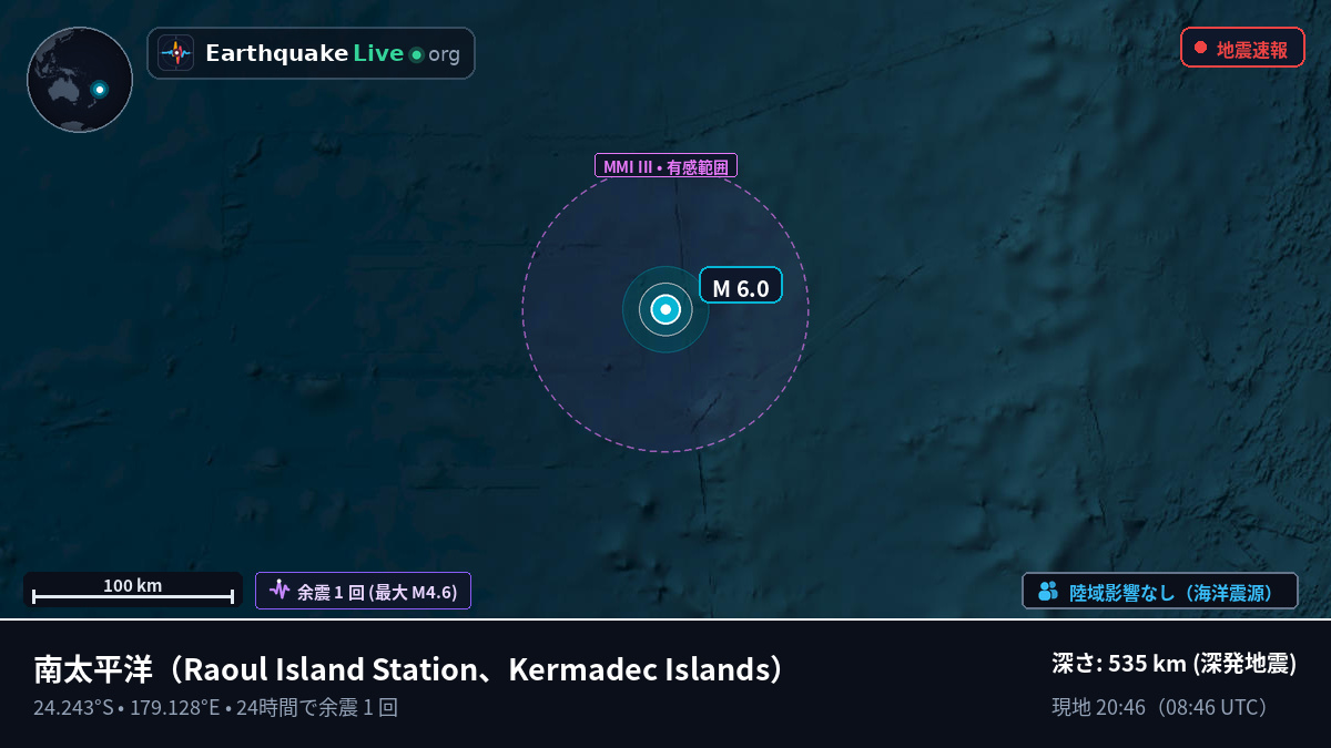 南太平洋 (Kermadec Islands)