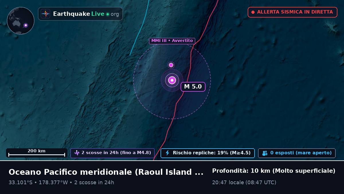 Oceano Pacifico meridionale (Kermadec Islands)