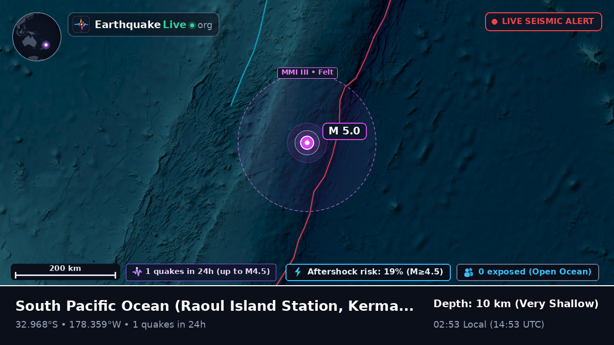 South Pacific Ocean (Kermadec Islands)