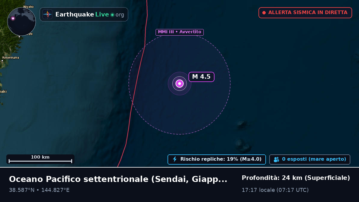 Oceano Pacifico settentrionale (Giappone)