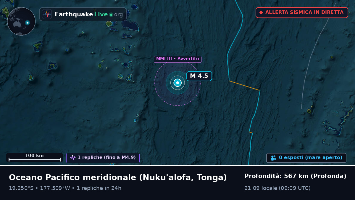 Oceano Pacifico meridionale (Tonga)
