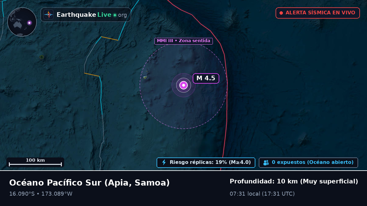 Océano Pacífico Sur (Samoa)