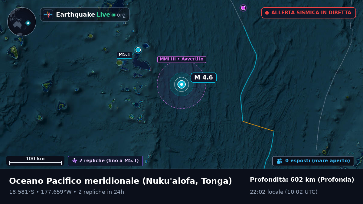 Oceano Pacifico meridionale (Tonga)