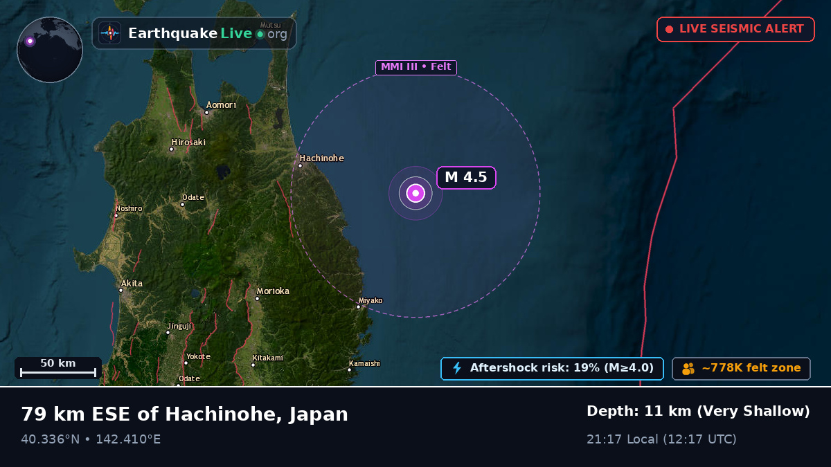 Off the coast of Hachinohe, Japan