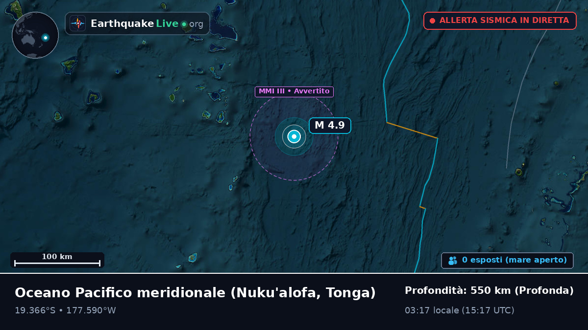 Oceano Pacifico meridionale (Tonga)