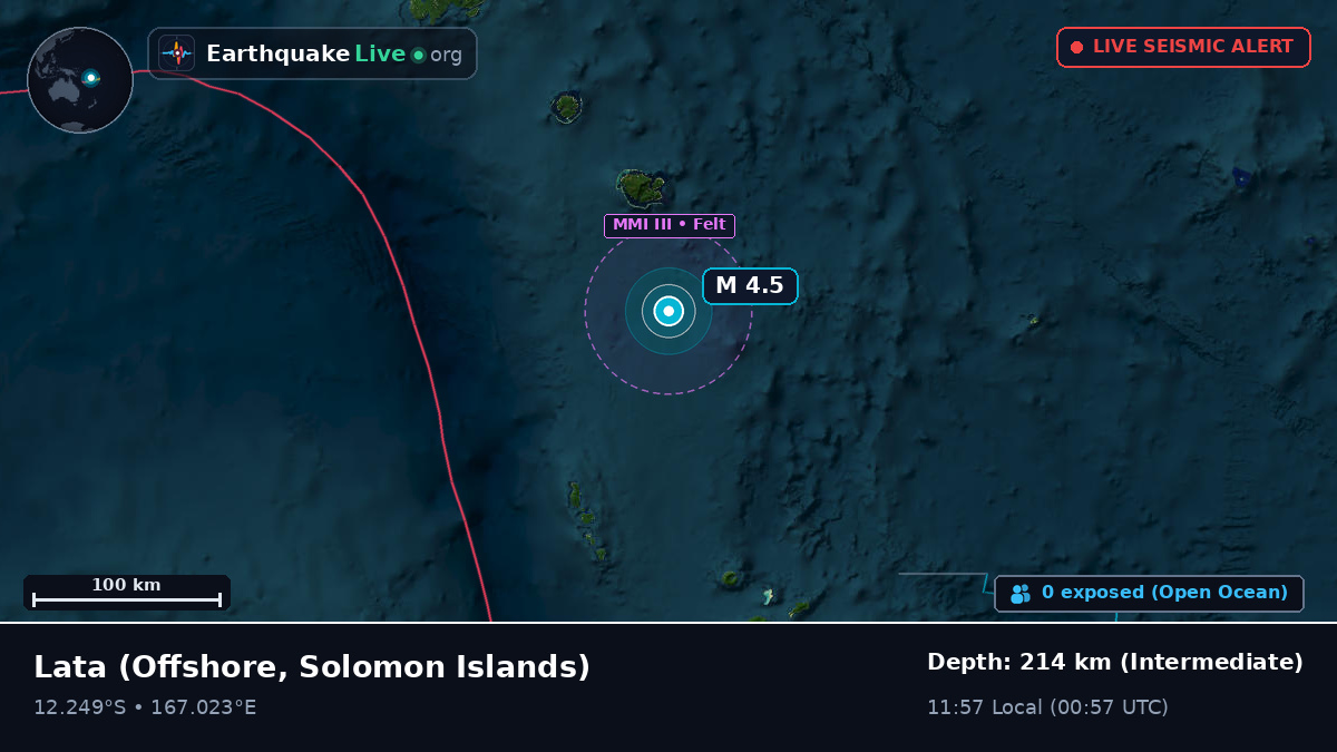 Off the coast of Lata, Solomon Islands