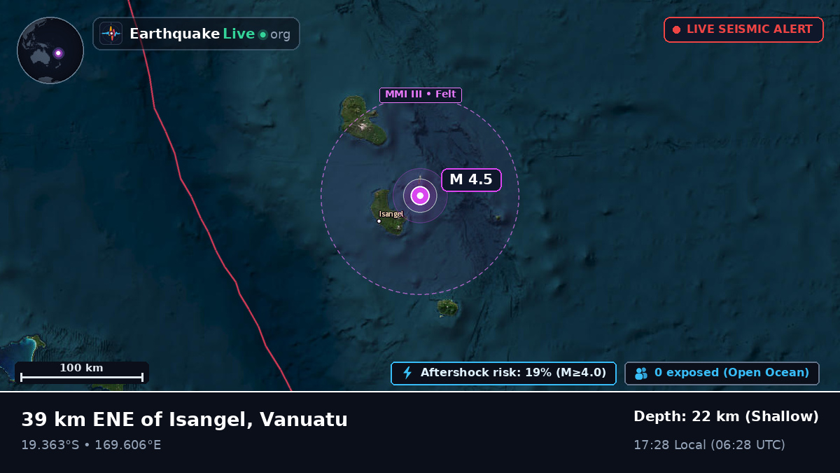 Off the coast of Port Vila, Vanuatu