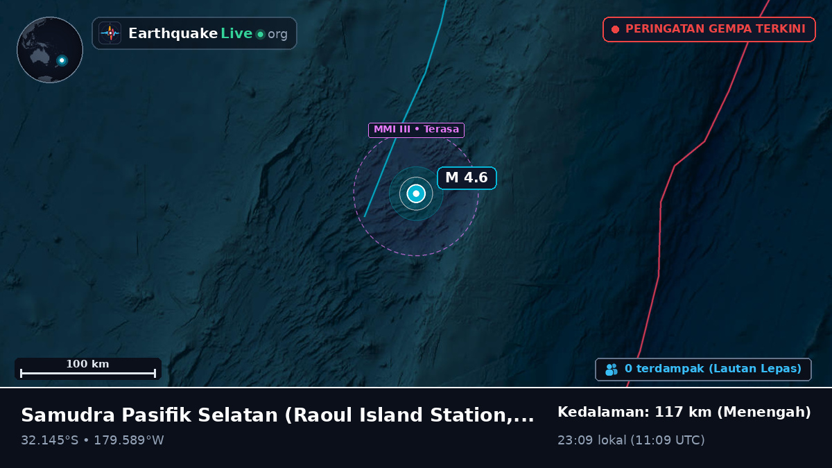 Samudra Pasifik Selatan (Kermadec Islands)