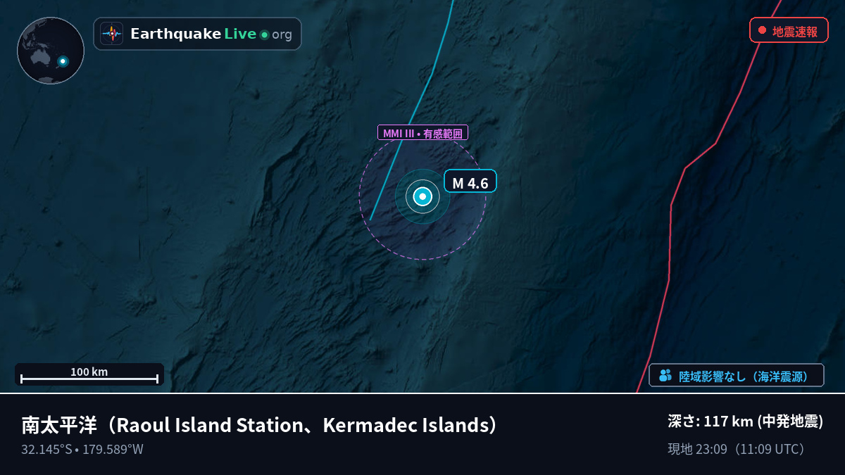 南太平洋 (Kermadec Islands)