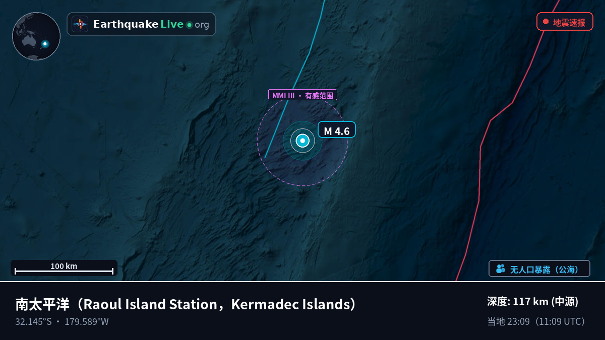 南太平洋 (Kermadec Islands)