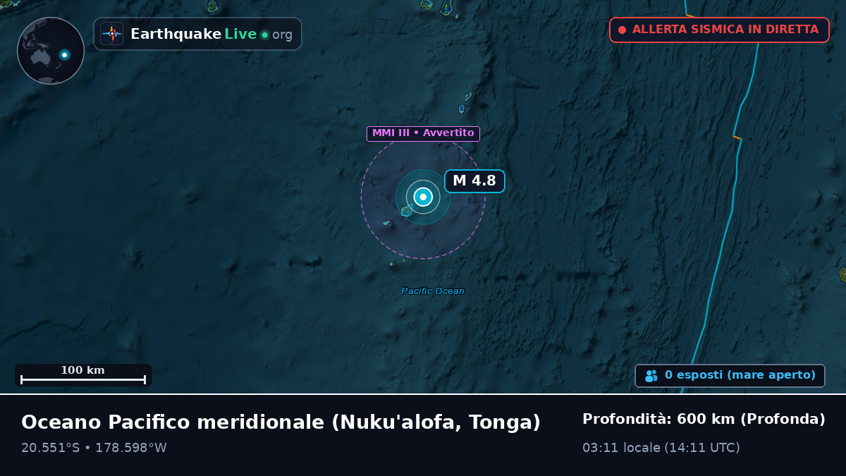 Oceano Pacifico meridionale (Tonga)