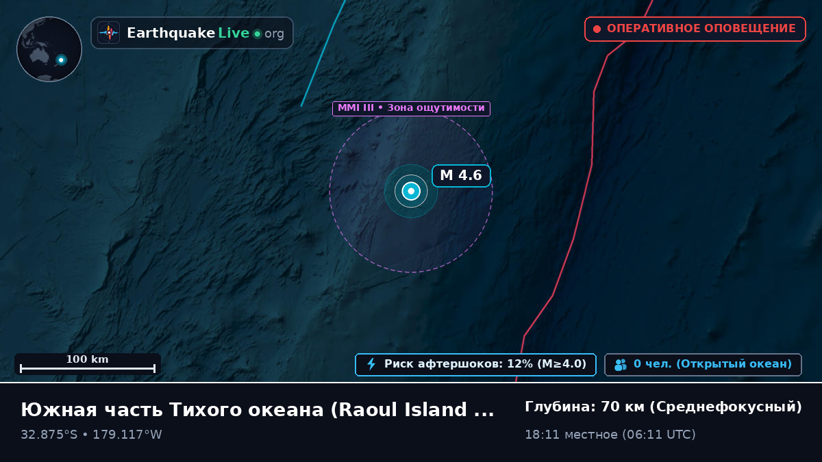 Южная часть Тихого океана (Kermadec Islands)