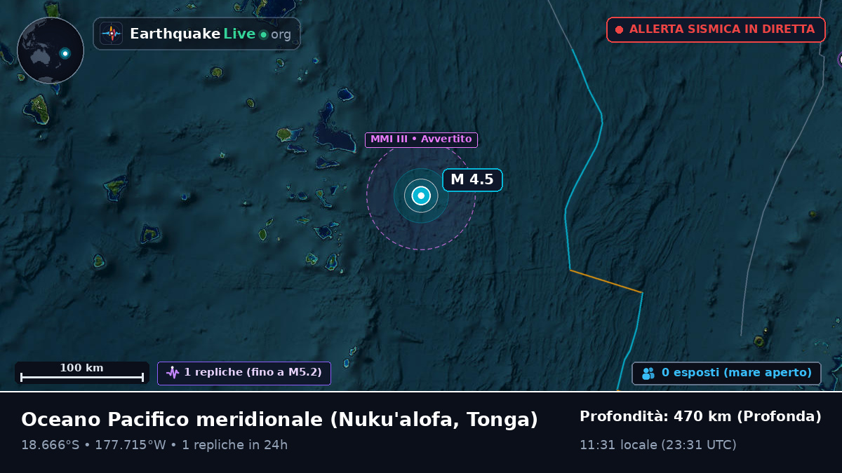 Oceano Pacifico meridionale (Tonga)