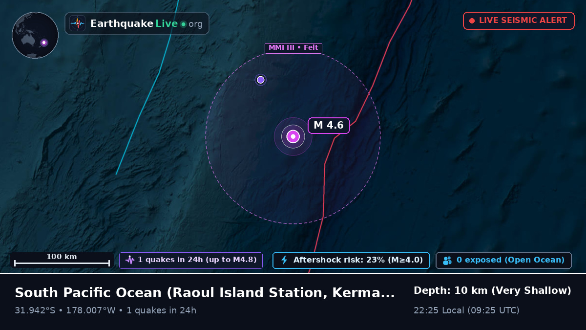 South Pacific Ocean (Kermadec Islands)