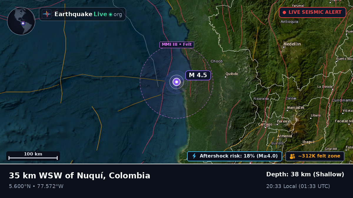 Off the coast of Quibdó, Colombia
