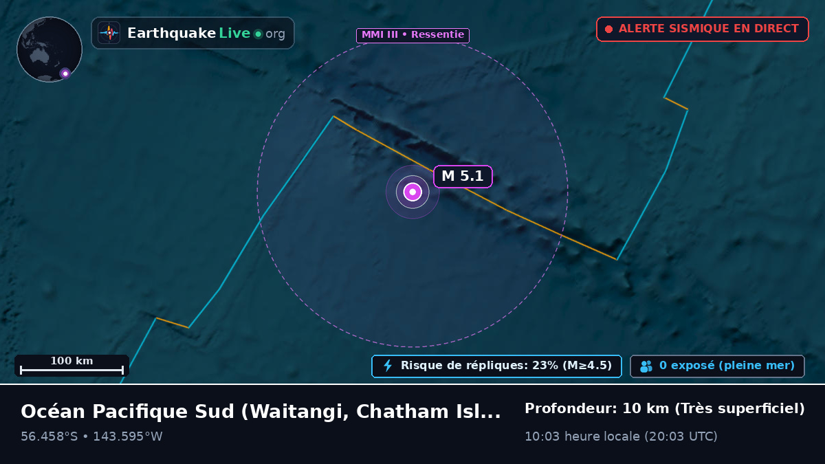 Océan Pacifique Sud (Chatham Islands)