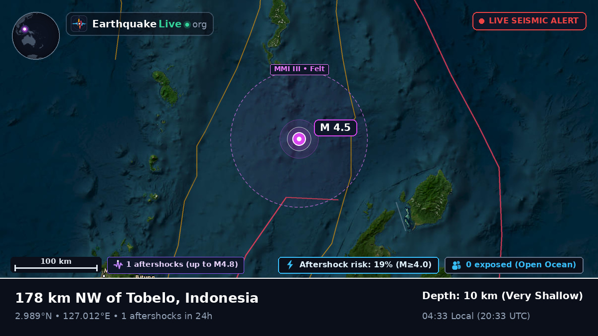 Off the coast of Ternate, Indonesia