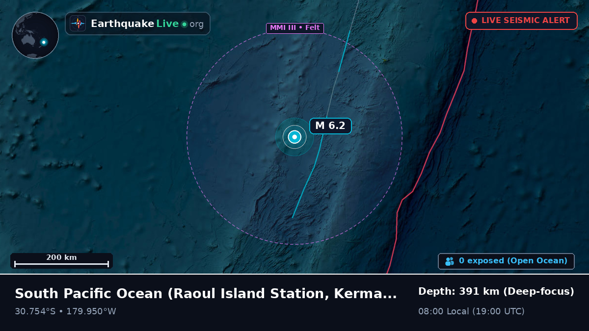 South Pacific Ocean (Kermadec Islands)