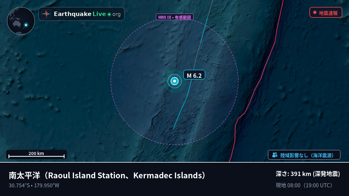 南太平洋 (Kermadec Islands)