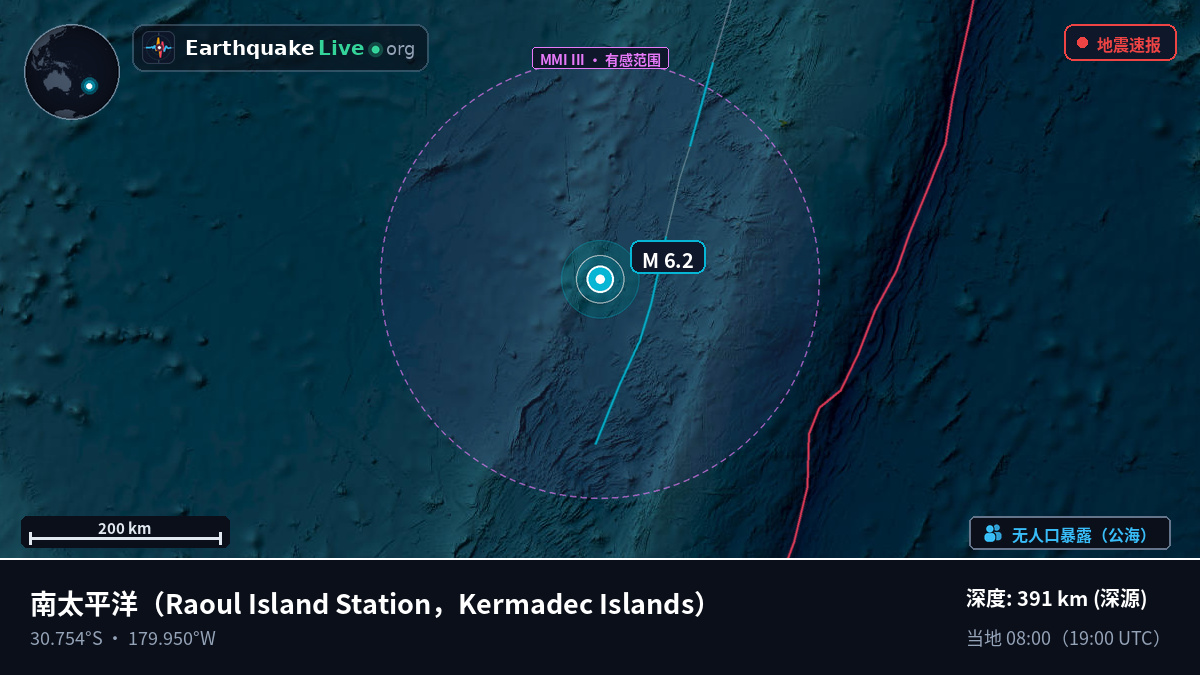 南太平洋 (Kermadec Islands)
