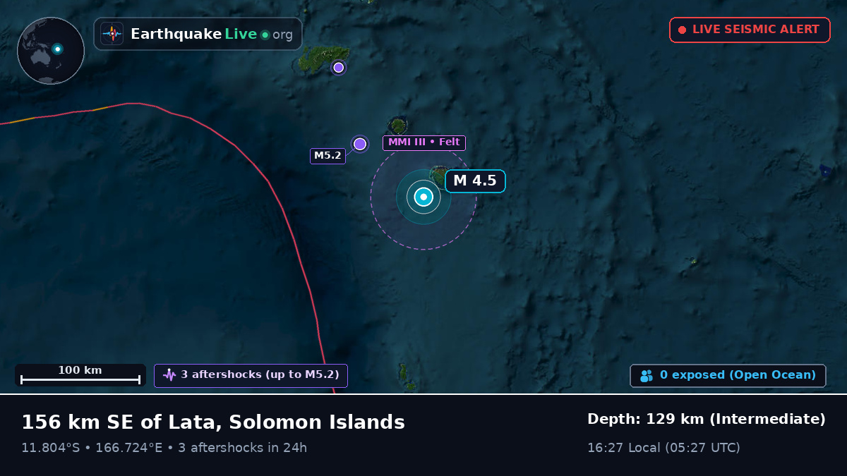 Off the coast of Lata, Solomon Islands