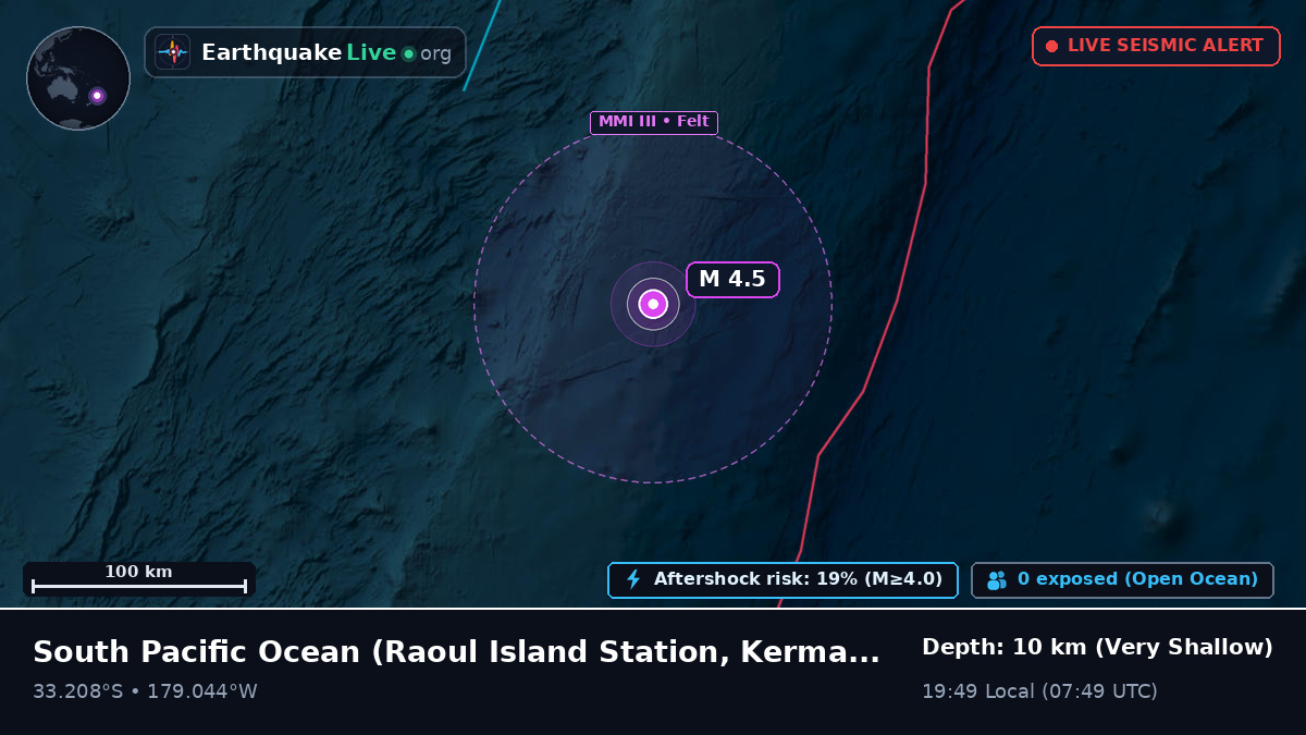 South Pacific Ocean (Kermadec Islands)