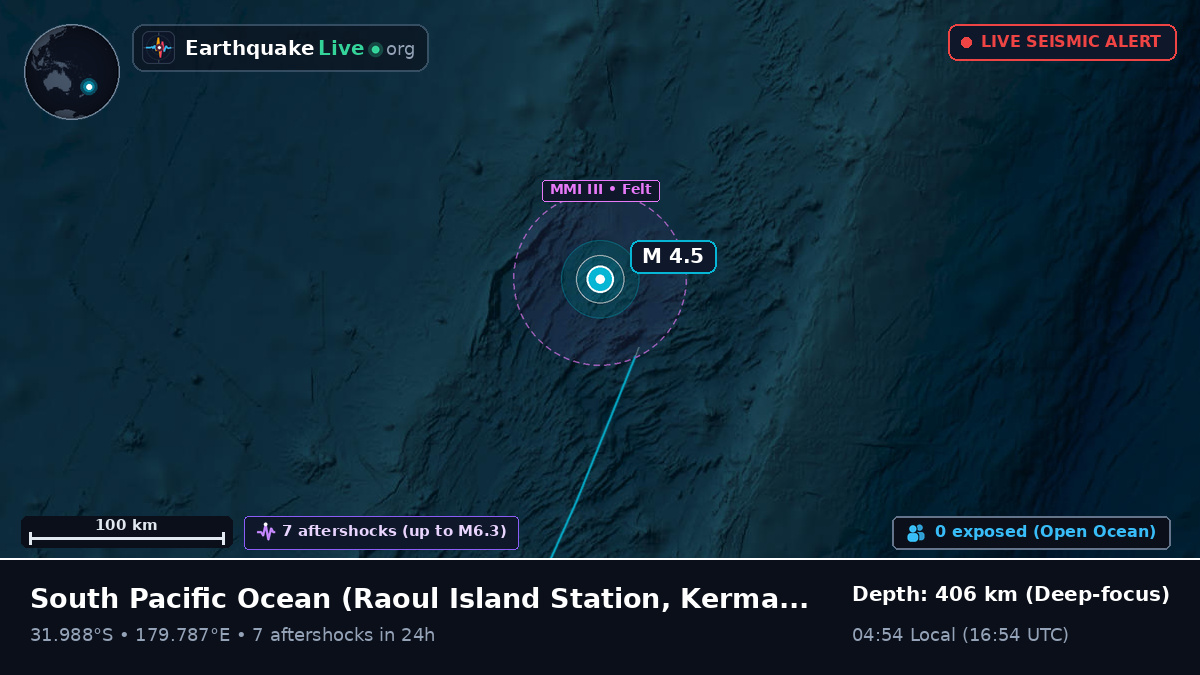 South Pacific Ocean (Kermadec Islands)