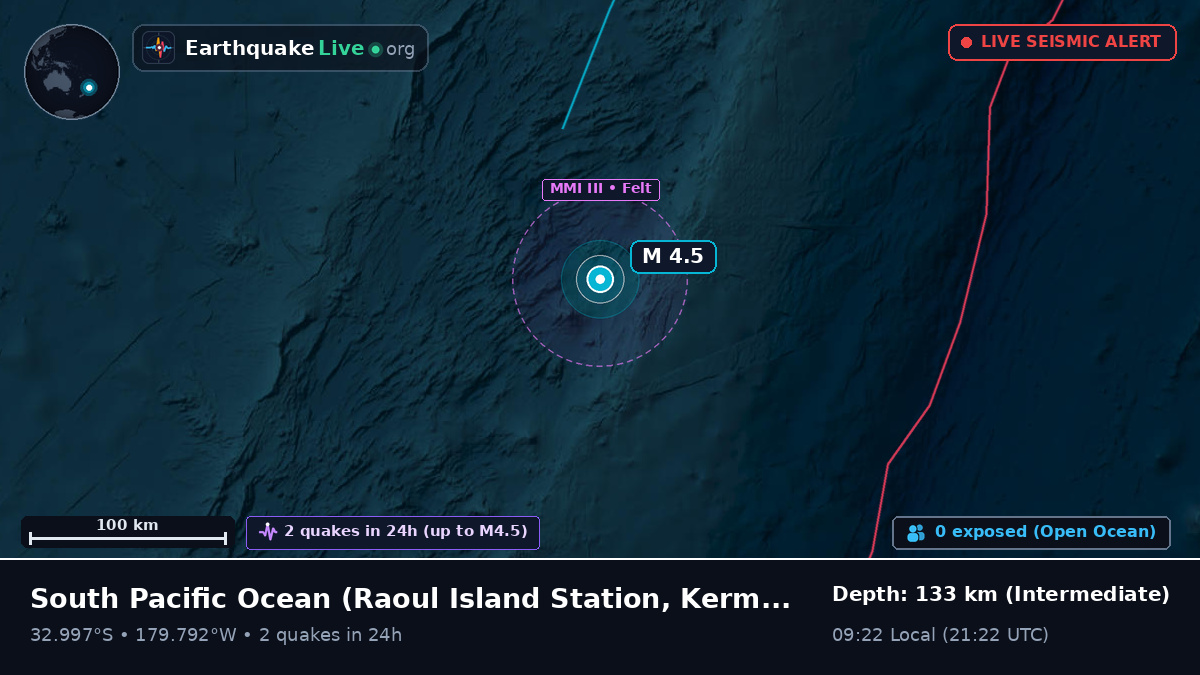 South Pacific Ocean (Kermadec Islands)