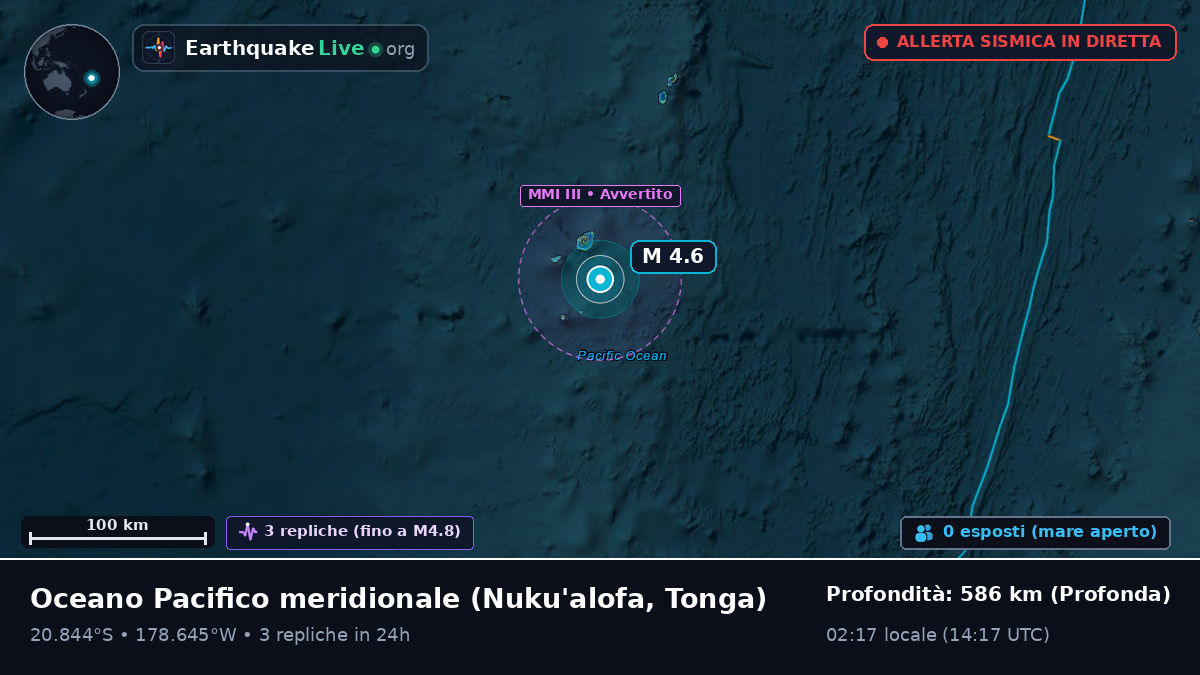 Oceano Pacifico meridionale (Tonga)