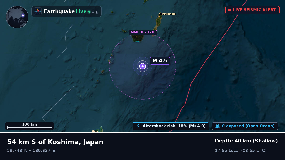 Off the coast of Kanoya, Japan
