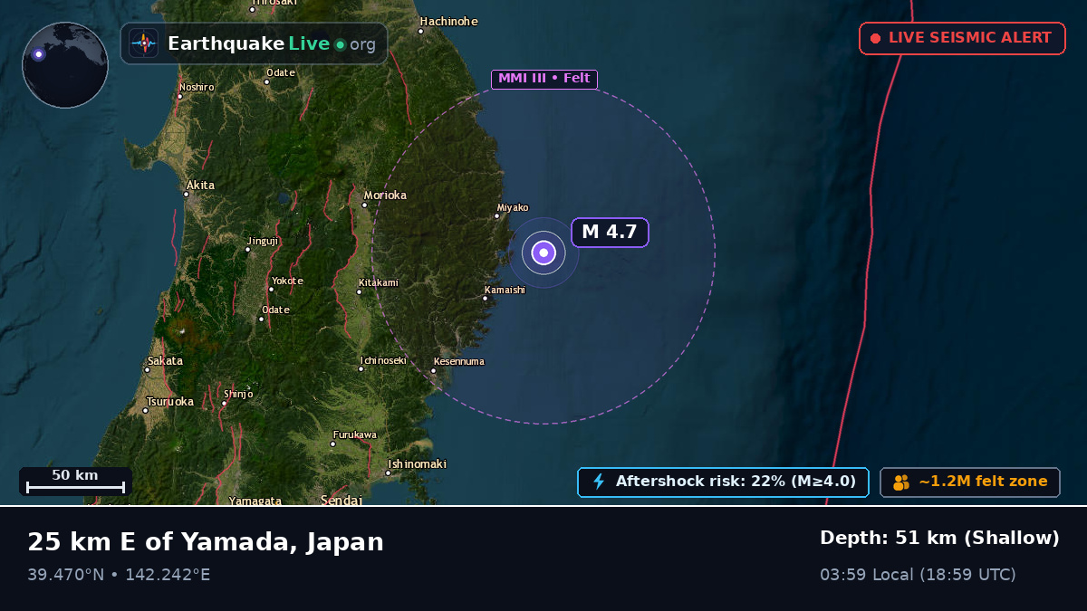 Off the coast of Morioka, Japan