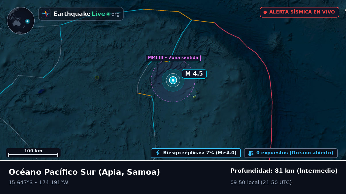 Océano Pacífico Sur (Samoa)